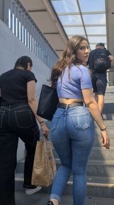 2 different must see targets bending over on stairs in tight jeans (BUSTED)