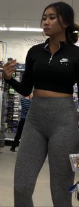 Gray leggings asian followed to two stores