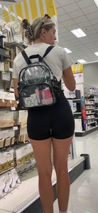 Hot blonde in tight black shorts with sexy friend (New Target Sluts pt.3)