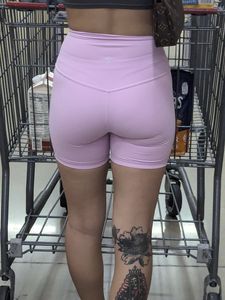 Tatted asian chick w/VTL in pink shorts