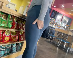 Sexy Blonde Milf Touches her Huge Soft Ass in Leggings OC