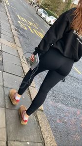 HOT Redhead PAWG black leggings