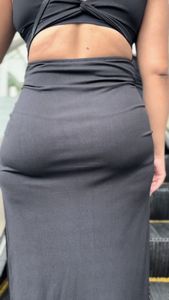 Thick Colombian Milf in Tight Sundress with fat ass on escalator ( OC , VPL)