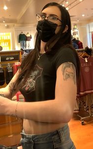 MMM nerdy brunette with tight ass in flare jeans