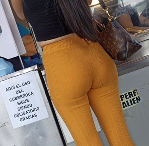 Perfect body pettite in tight orange leggings (OC).