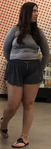 Chubby practice girl in a shorts