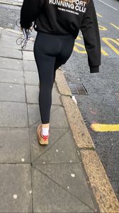 HOT Redhead PAWG black leggings