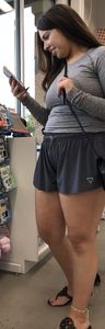 Chubby practice girl in a shorts