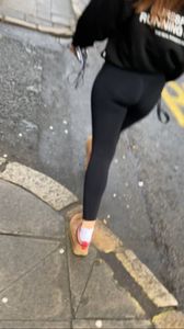 HOT Redhead PAWG black leggings