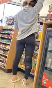 Leg brace girl shows round butt