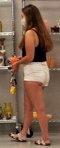 Tight white shorts at the thrift