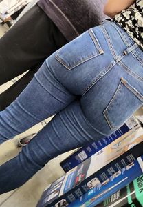 Slim babe in jeans