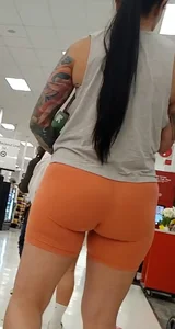 Orange legging shorts MILF