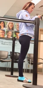 Milf at the pharmacy in tight leggings with a nice booty