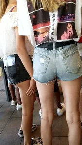 Teens in shorts shorts…tiny butt cheeks