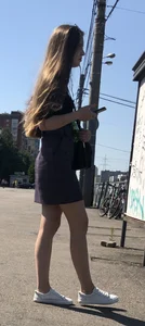 Girl in a Dress Nice Legs Street Creepshot