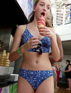 candid ice cream teen cutie