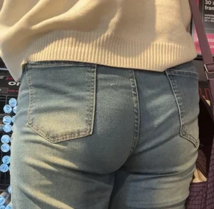 Cute Booty in Blue Jeans Closeup