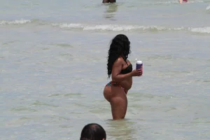 Ebony beach and bikini girls