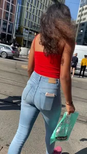 Mix of nice asses out in tight jeans