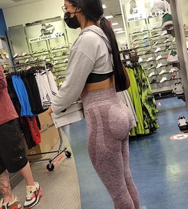 Long Ponytail  in Juicy Pink Leggings
