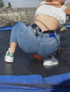 Skinny milf in tight jeans with vpl