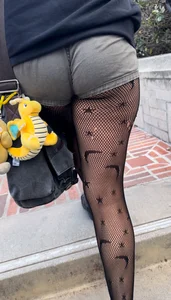 [OC] Cute Goth Booty in Short Shorts and Fishnets