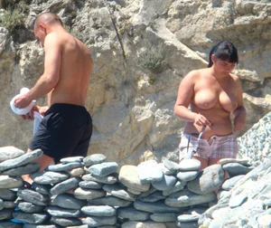 Nude beach and topless girls