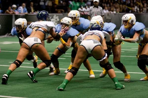 Sexy female football players with hot bodies