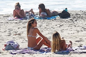 San Diego beach various sexy girls in bikinis