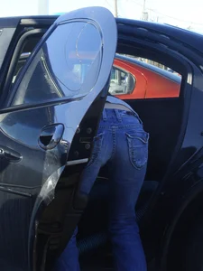 Some candid girls cleaning their cars in jeans and some showing ass crack