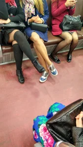 A Bunch of Hot Girls in a Subway Train Creepshot