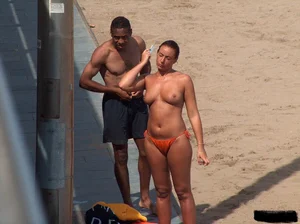 Beach voyeur girls in bikinis, thongs and topless