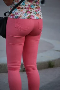 Hot Ass in Red Tight Pants on the Street Creepshots