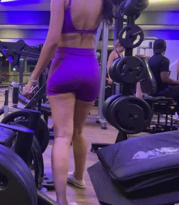 Slim thick butt in purple shorts (Pt1)