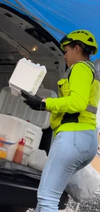 Latina food truck lady at the jobsite