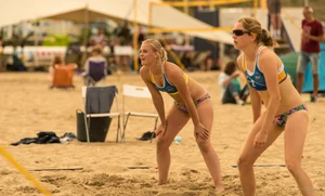 Beach volleyball babes in bikinis