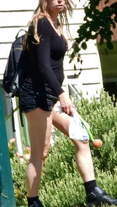 Blonde milf w/ nice legs walking her dog [015]