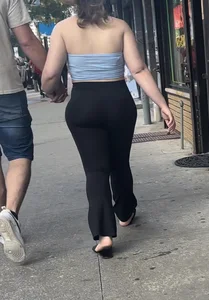 Thick Portuguese Baddie with a BBL in spandex flares