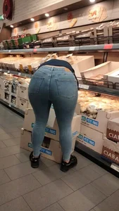 Lovely blonde girl bending over!