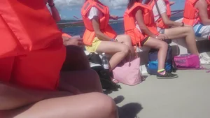Milf in yellow shorts with vpl and a wedgie