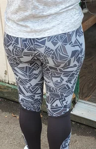 Girl with a nice ass in patterned leggings