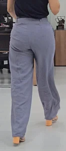 Blonde with hot ass in wide pants