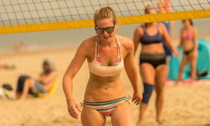 Beach volleyball babes in bikinis