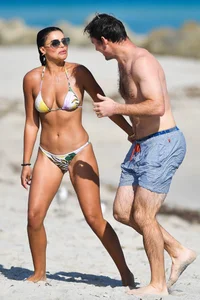 Brooks Nader looking sexy in a little bikini on a beach in Miami
