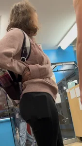Smiley College Girl In Black Leggings