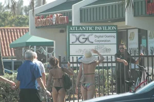 Sexy Florida beach bikini girls, some topless