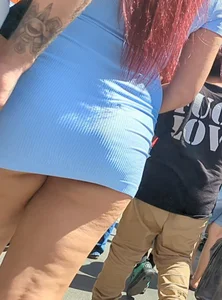 Sexy Redhead showing butt cheeks in dress (OC)