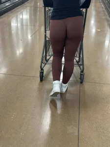 Return of the TIGHT Blue Leggings Blonde (This time in Burgandy)