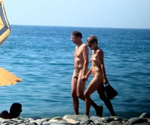 Nude beach and topless girls